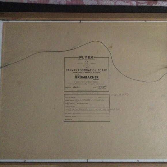 Oil painting mountain trees landscape with wood frame original art wall hanging - Picture 9 of 11